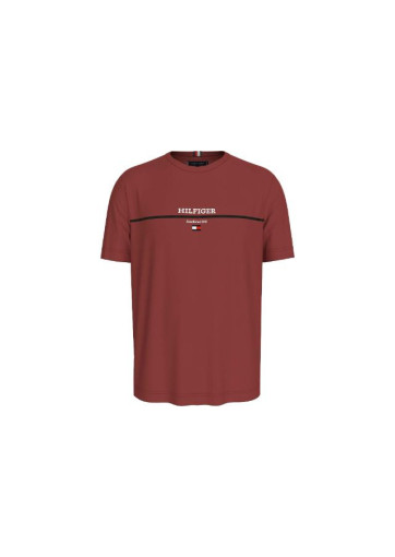 Hilfiger Stripe Tee Dark Magma